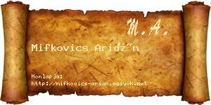 Mifkovics Arián névjegykártya